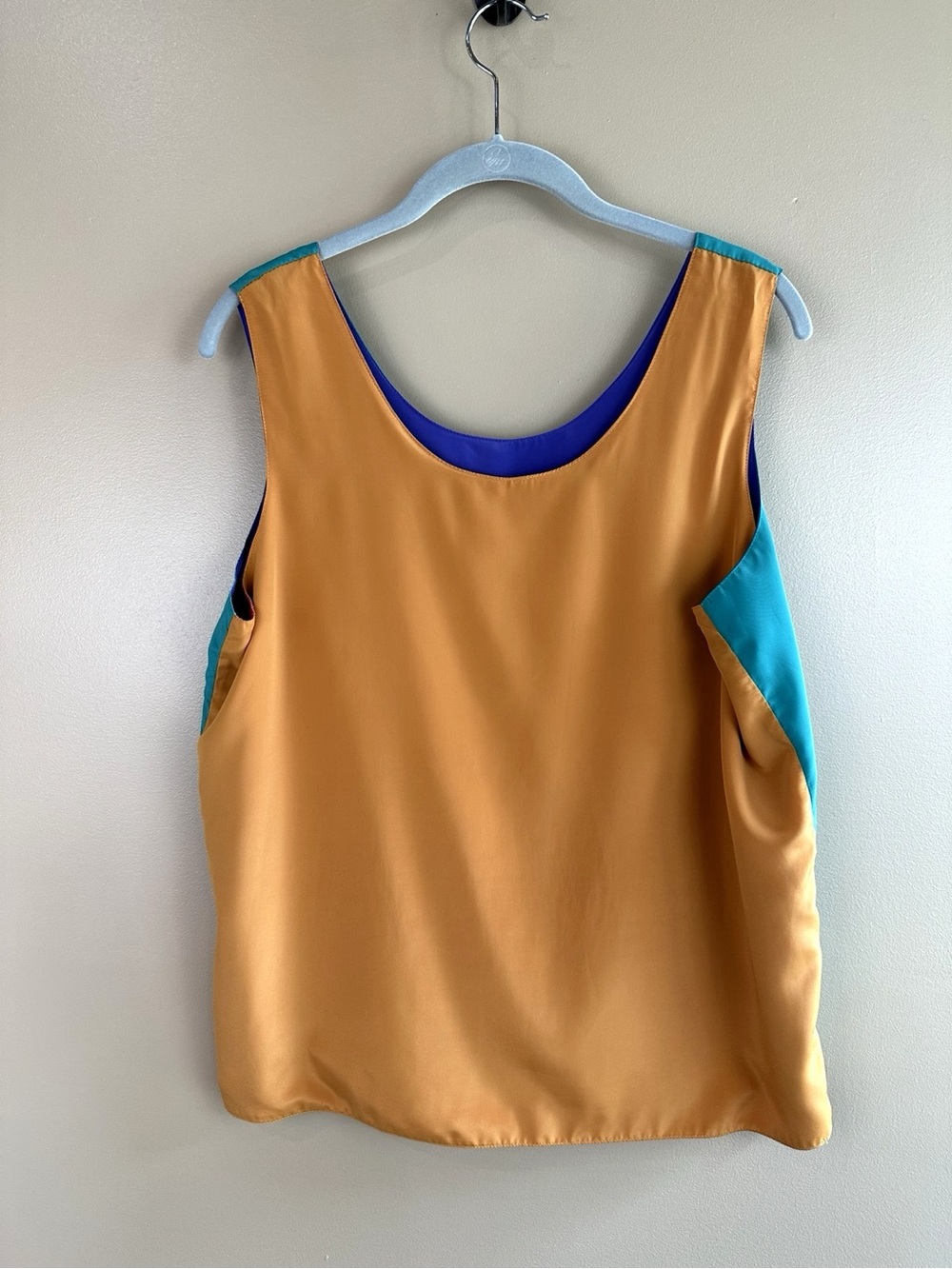 Vintage Reversible Shell Top XL Multicolor Sleeveless 4 Looks in 1 Career Office